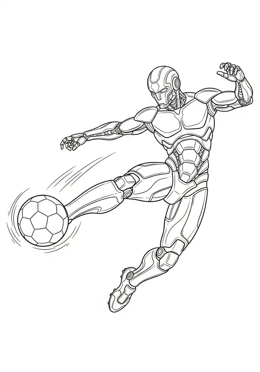 voetbal robot kleurplaat