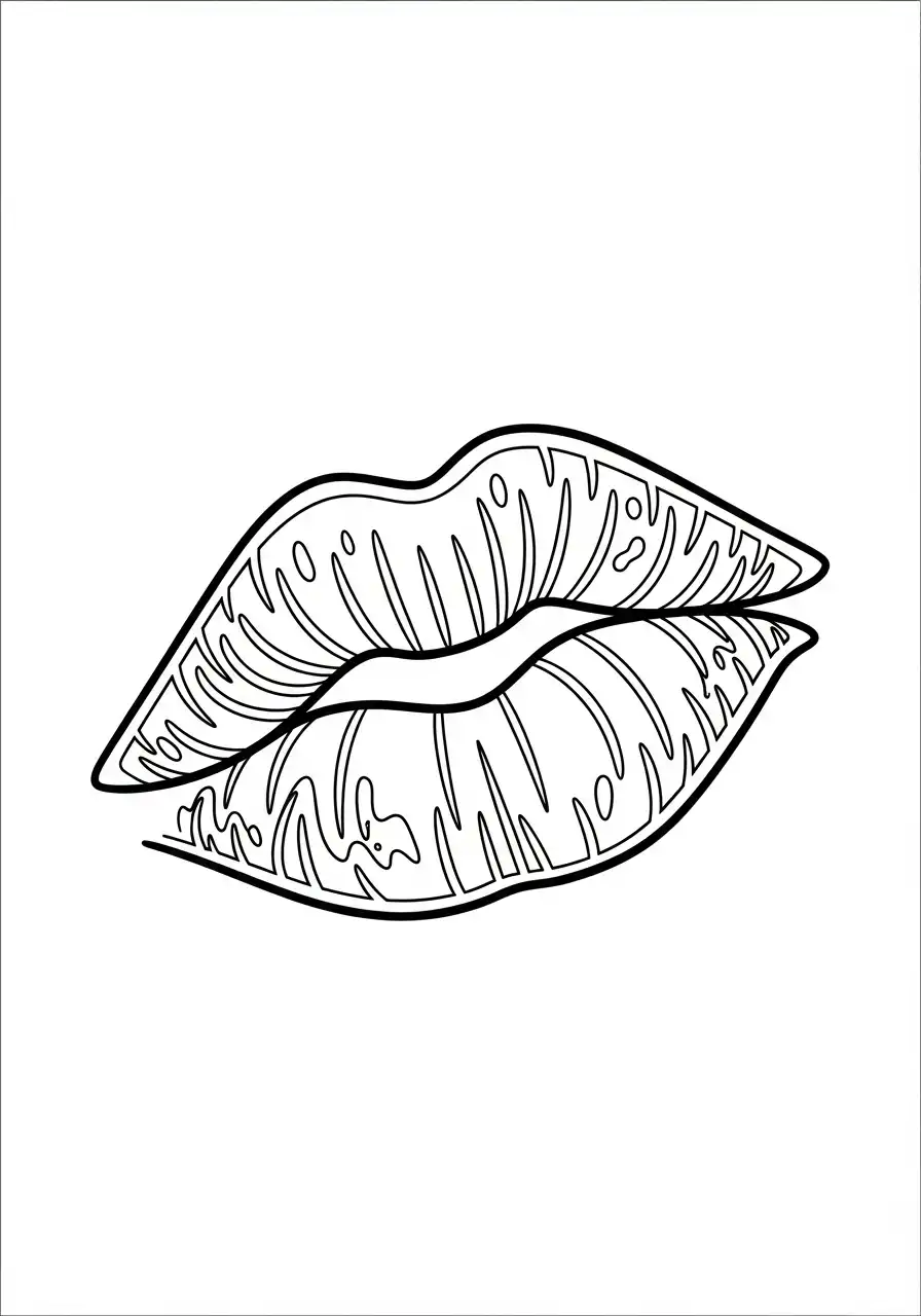 Emoji Kleurplaat 44 volle lippen kleurplaat