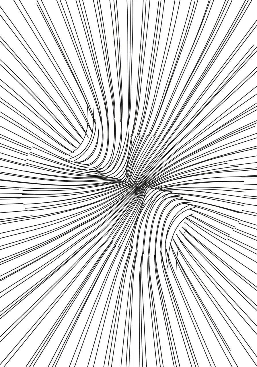 Kleurplaat Optische illusies 36 wervelende lijnen optische tunnel kleurplaat