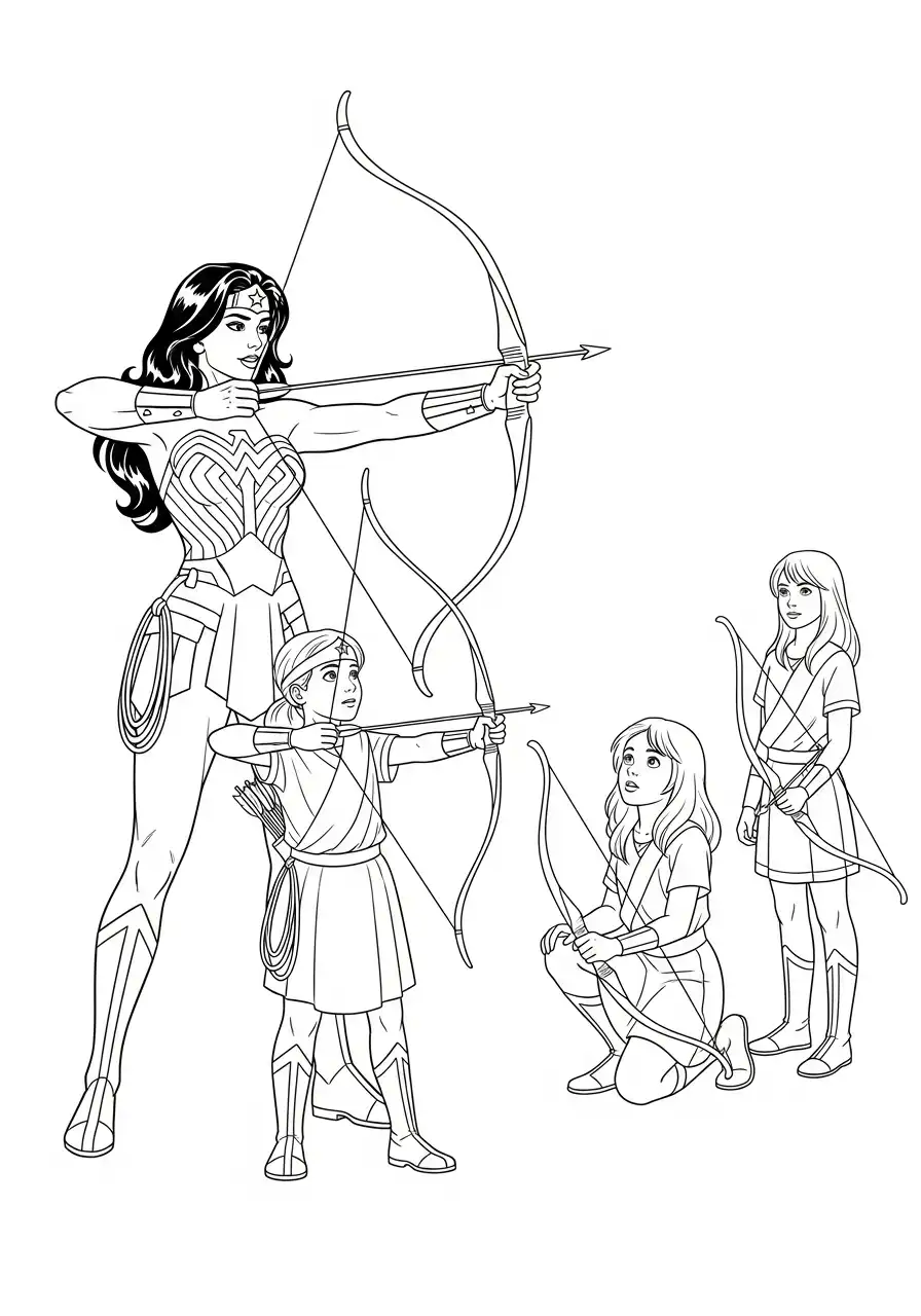 wonder woman amazone training kleurplaat