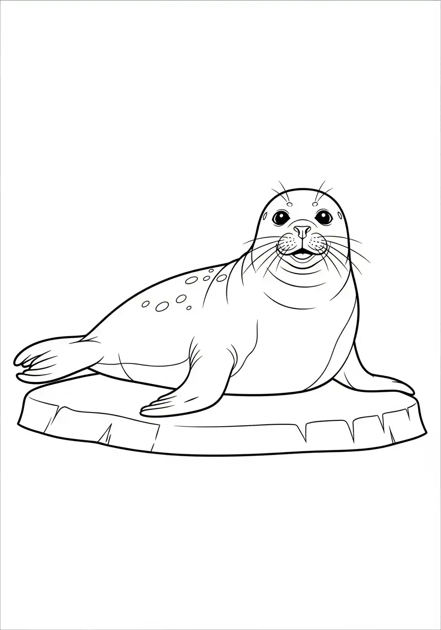 zeehond op drijfijs kleurplaat