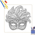 Carnaval Masker Kleurplaat thumbnail