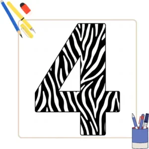 Cijfers 4 Kleurplaat thumbnail