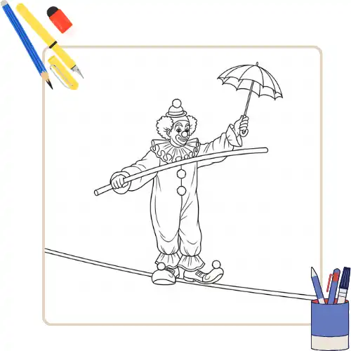 Clown Kleurplaat thumbnail