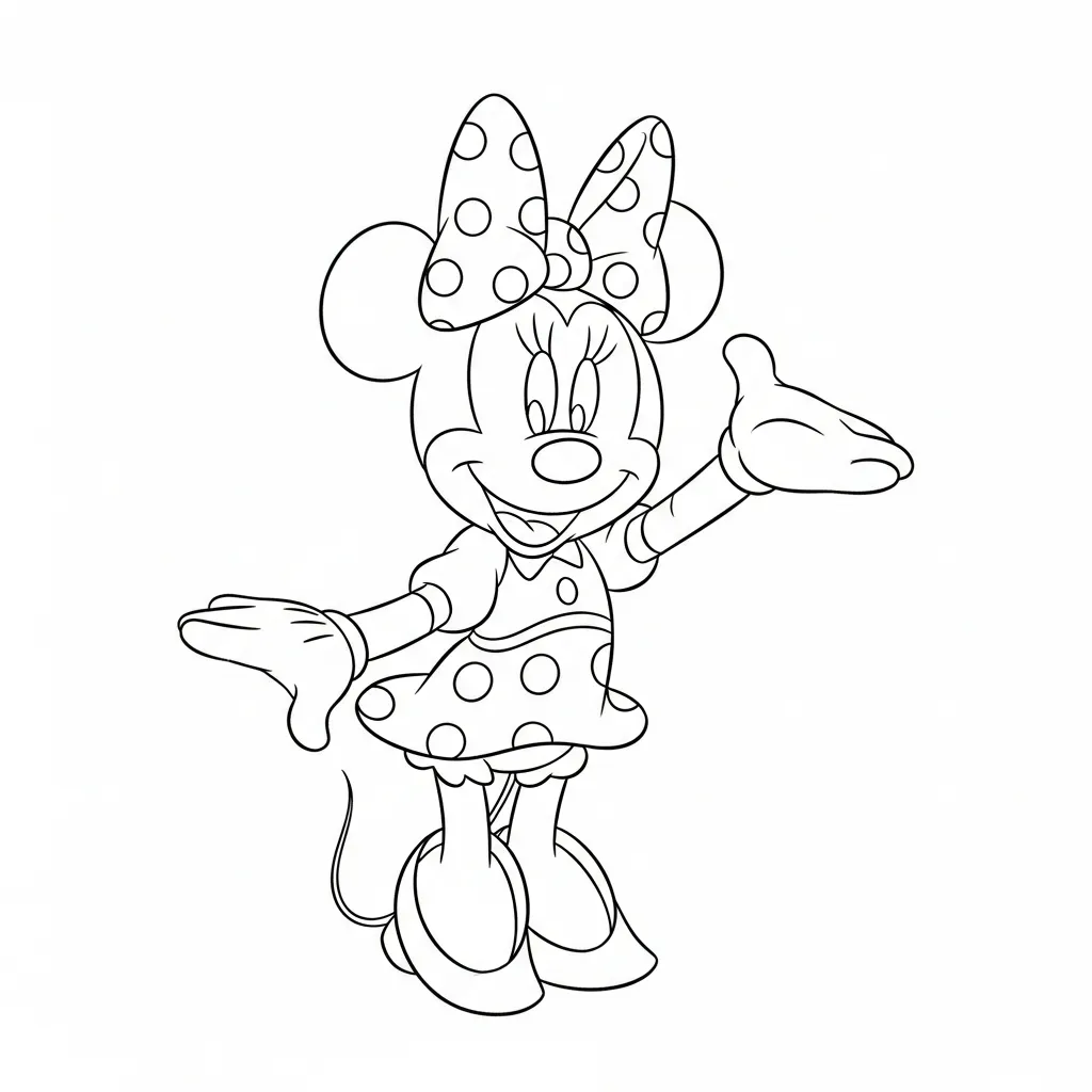 Kleurplaat Minnie Mouse 11 Kleurplaat Minnie Mouse 3
