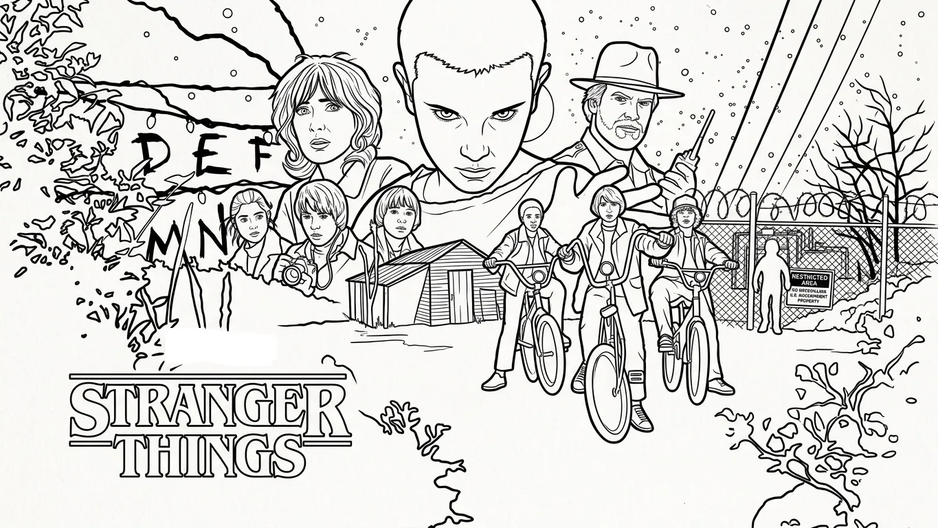 Stranger Things Kleurplaat 24 Stranger Things Kleurplaat 16
