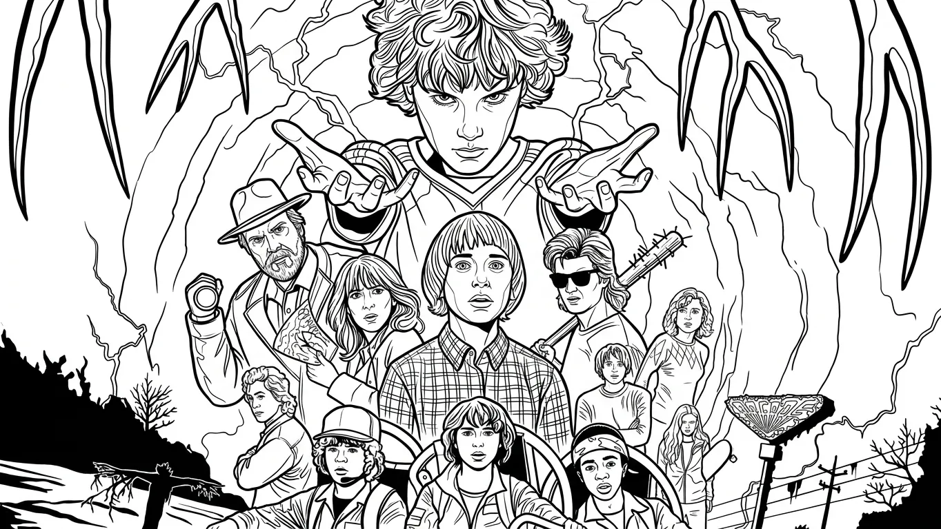 Stranger Things Kleurplaat 12 Stranger Things Kleurplaat 4