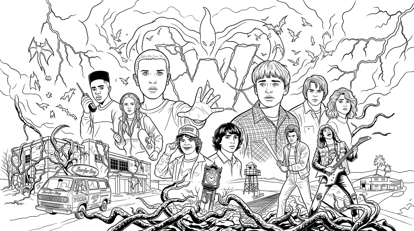 Stranger Things Kleurplaat 17 Stranger Things Kleurplaat 9