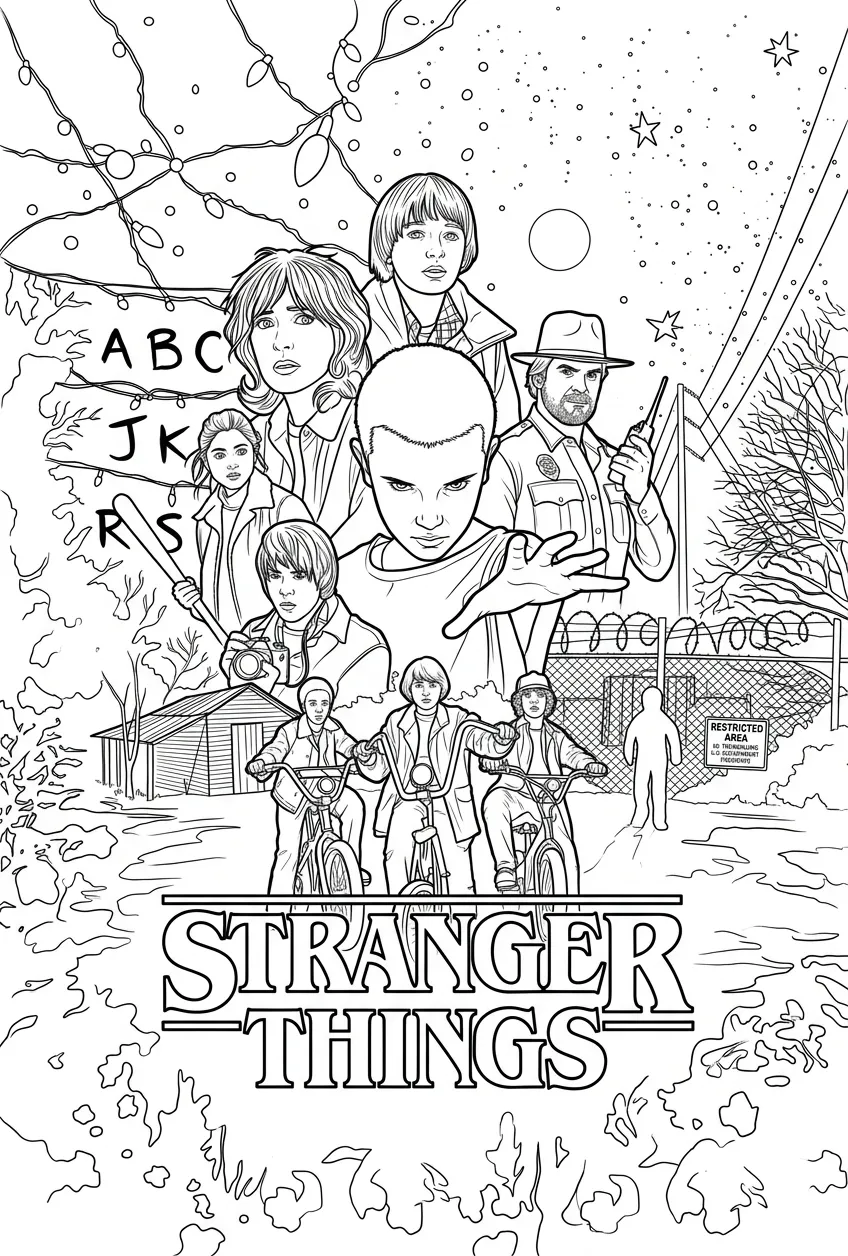 Stranger Things Kleurplaat 27 Stranger Things Kleurplaat 19