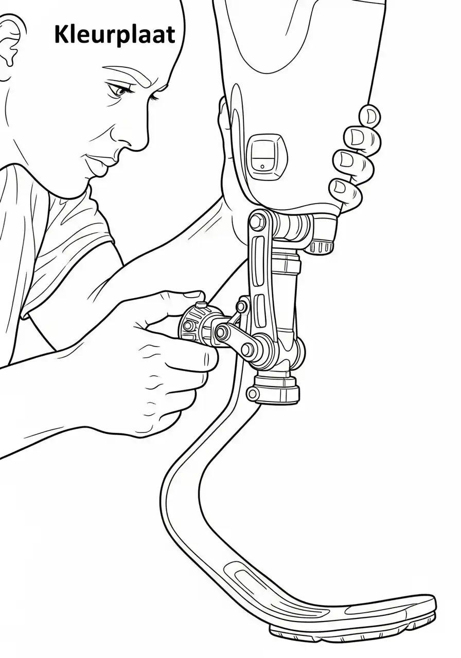 aanpassing prothese been kleurplaat