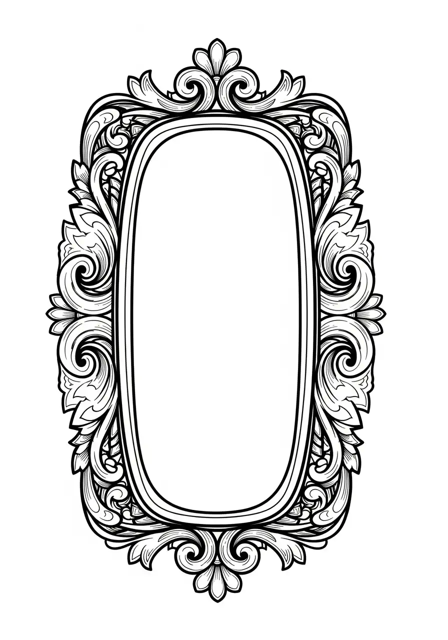 cijfer nul in sierlijke lijst kleurplaat