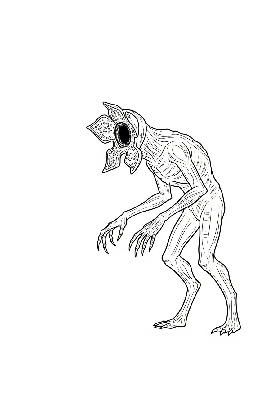 Kleurplaat Demogorgon 9 demogorgon gebogen kleurplaat