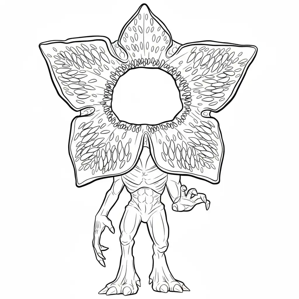 Stranger Things Kleurplaat 25 demogorgon open hoofd kleurplaat