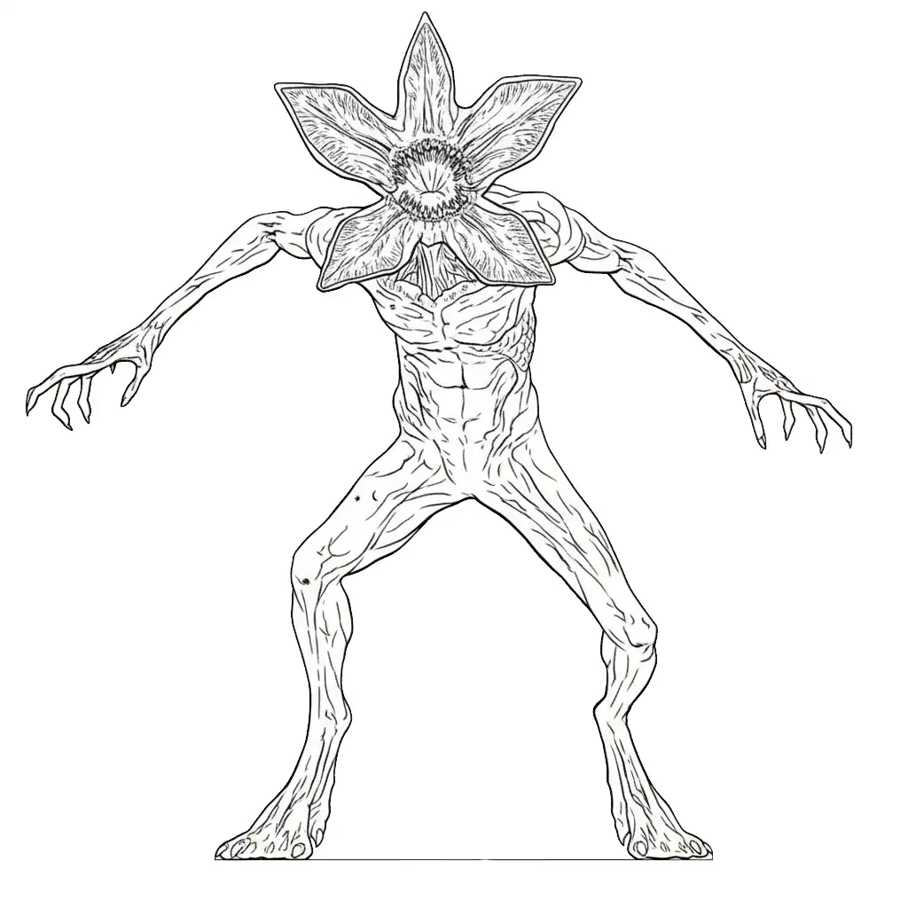 Stranger Things Kleurplaat 24 demogorgon volledig figuur kleurplaat
