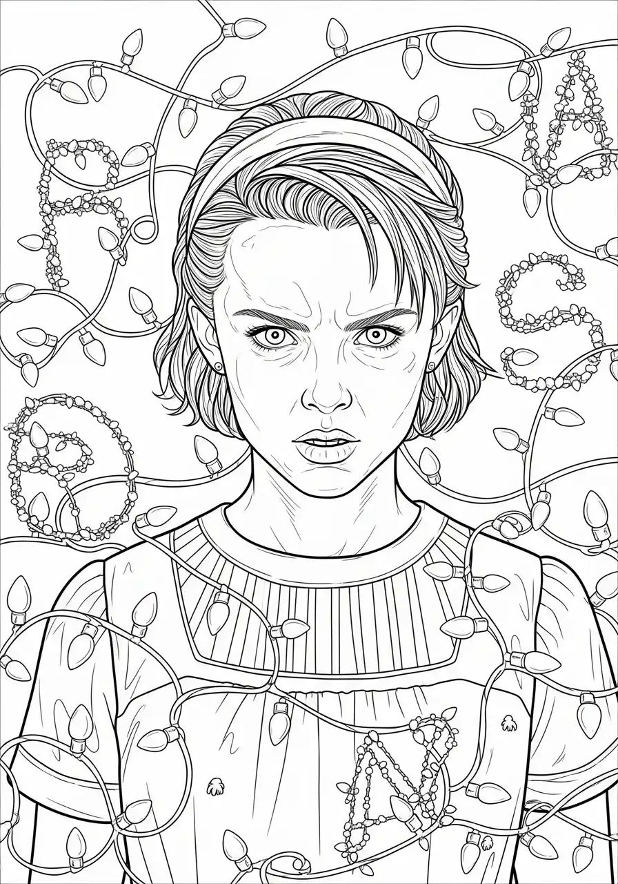 eleven iconisch kerstverlichting kleurplaat