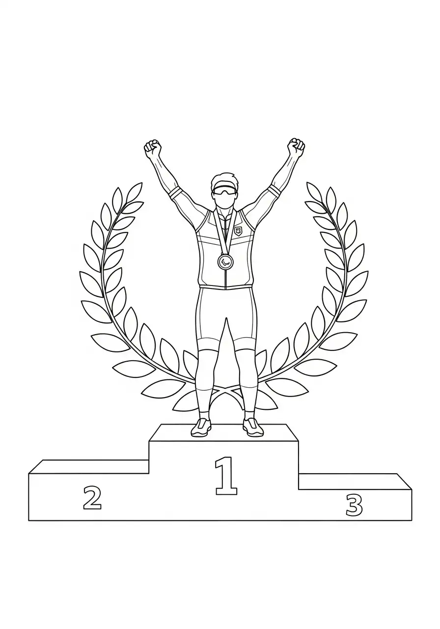 erepodium winnaar medaille kleurplaat