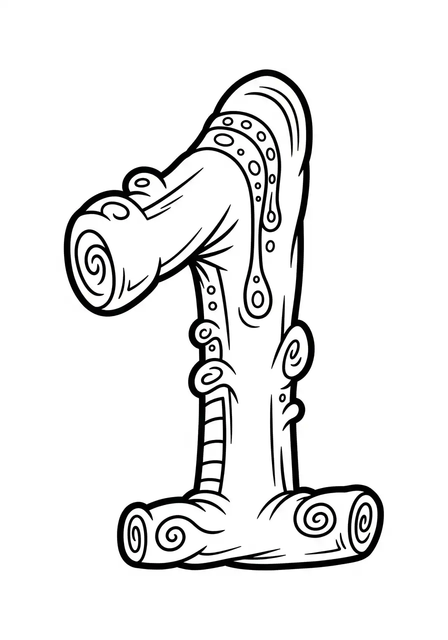 fantasie monster cijfer een kleurplaat