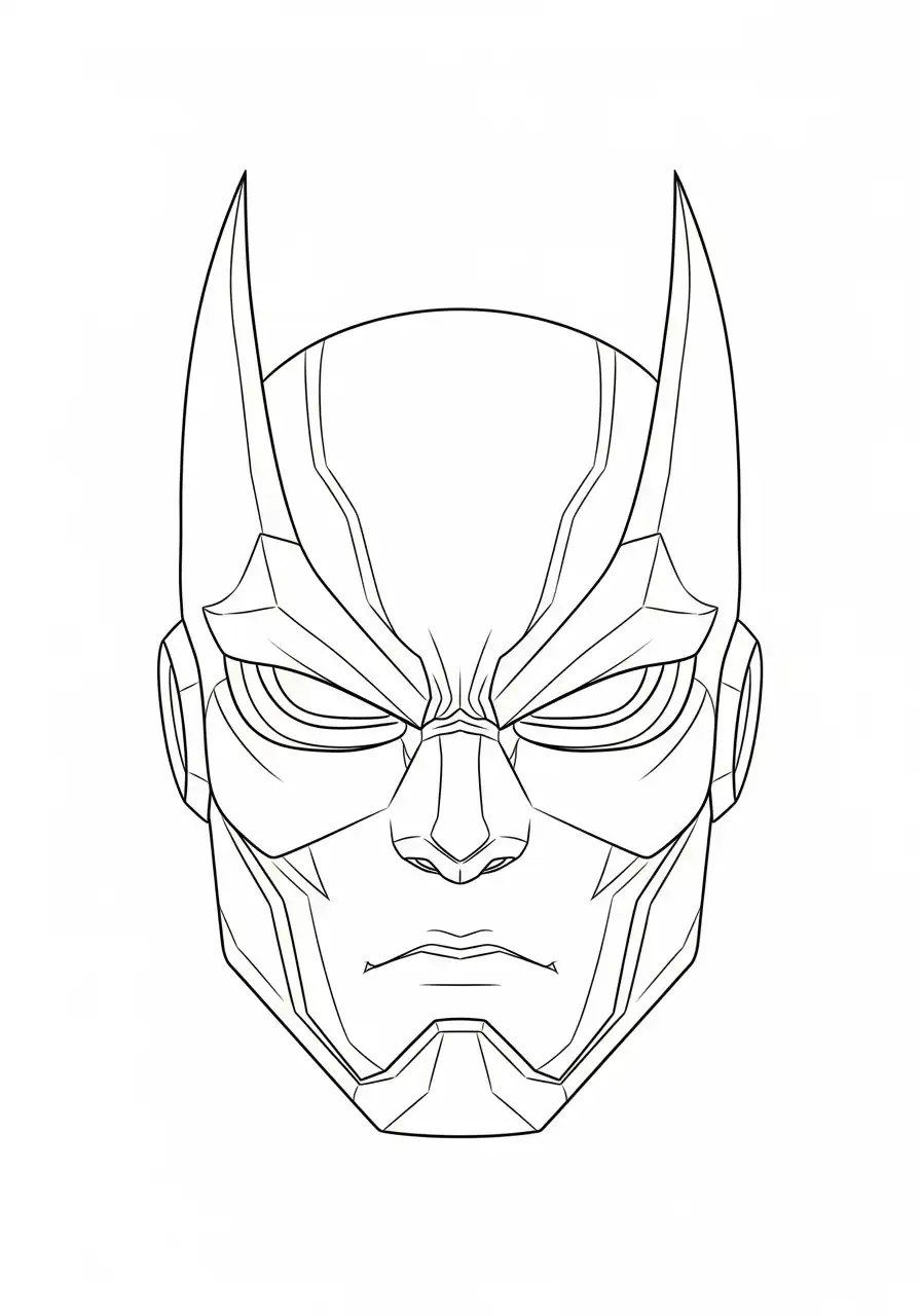 futuristisch superhelden masker kleurplaat