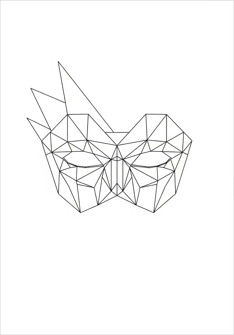 geometrisch carnaval masker kleurplaat