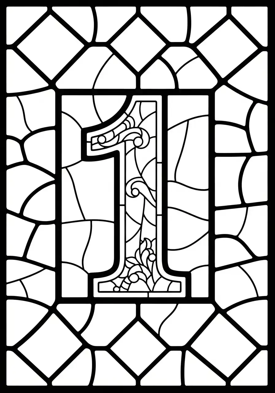 glas in lood mozaiek een kleurplaat