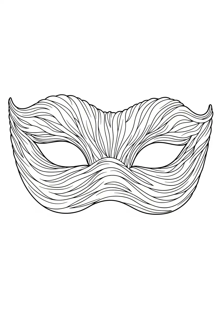 golvend gestructureerd oogmasker kleurplaat