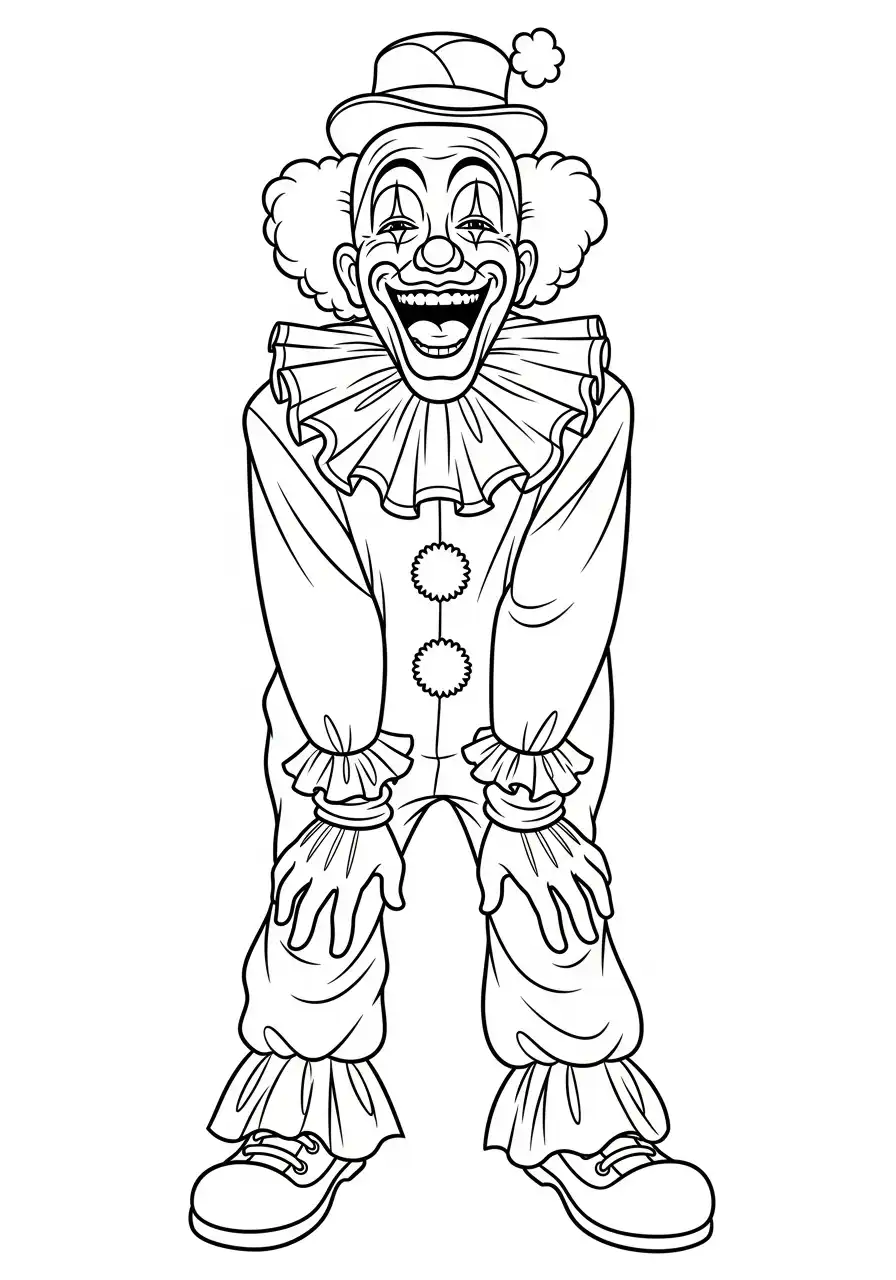 lachende clown kleurplaat