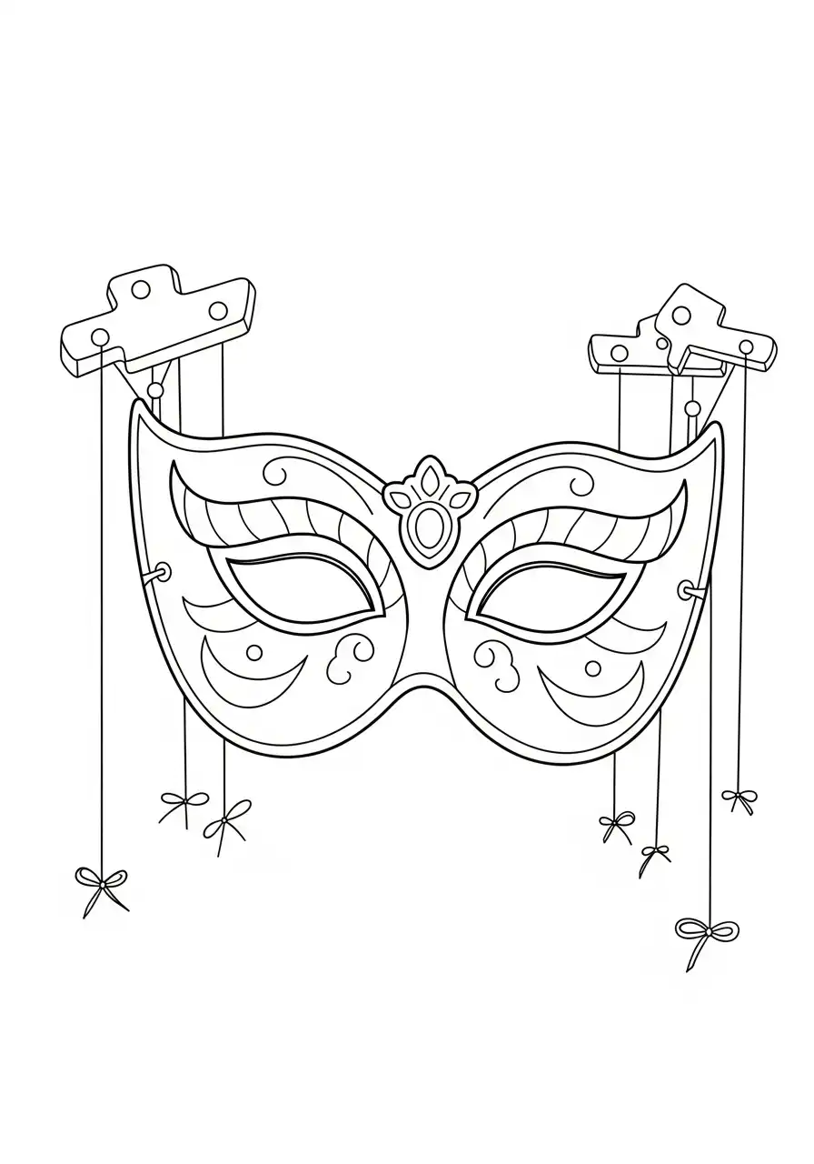 marionetten hangend masker kleurplaat