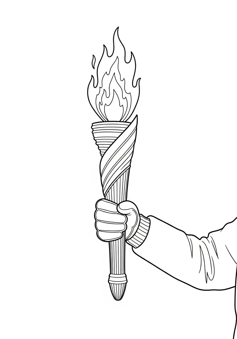 olympische fakkel kleurplaat
