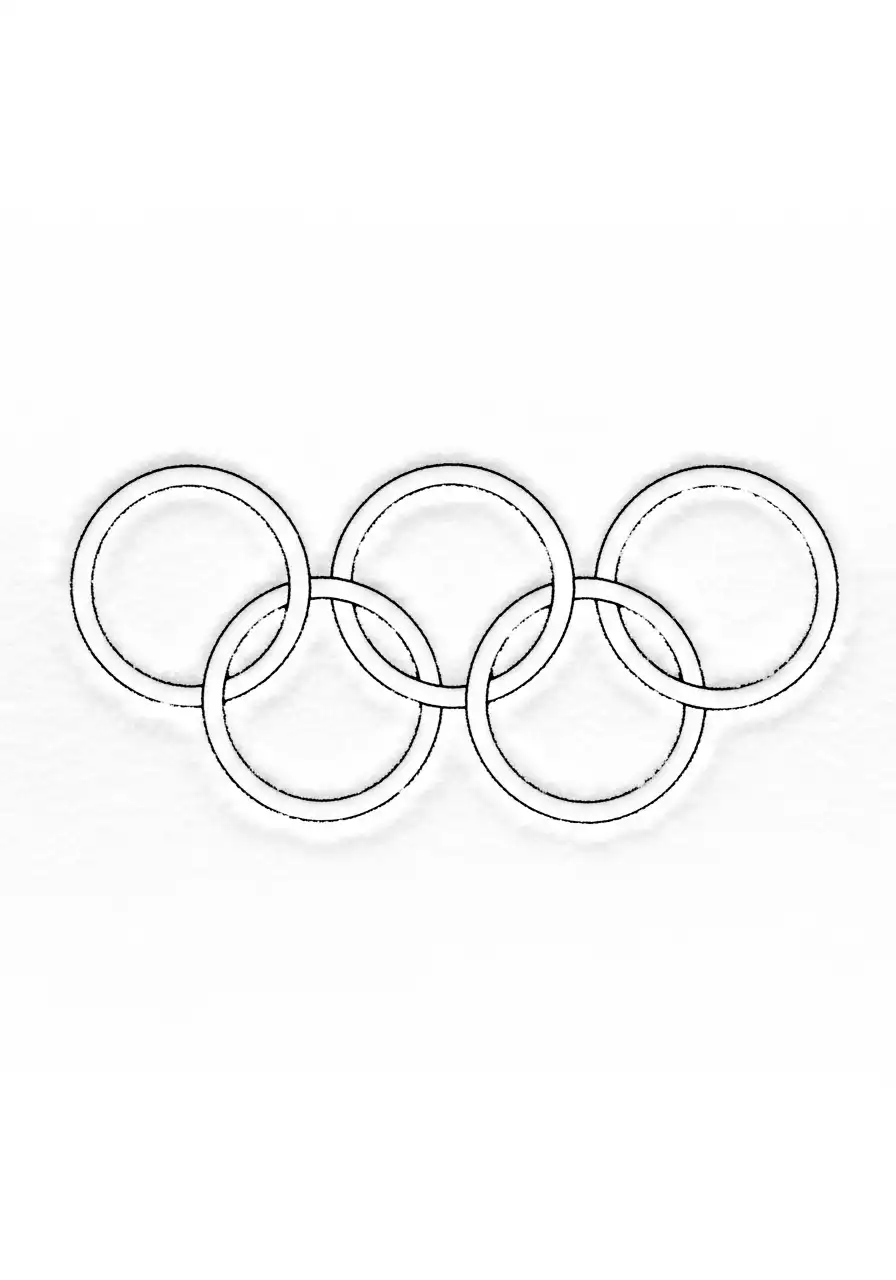 olympische ringen symbool kleurplaat