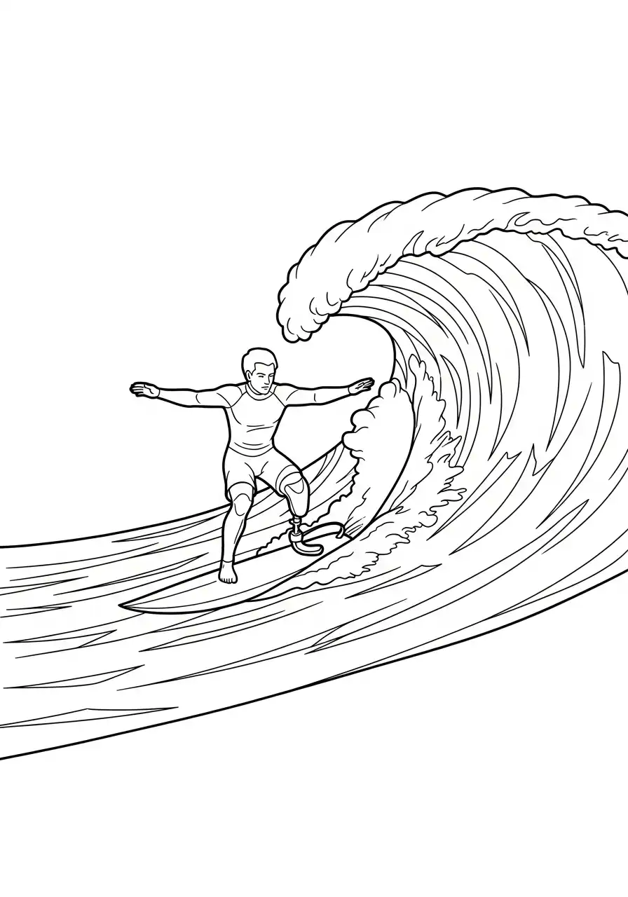 para surfen grote golf kleurplaat