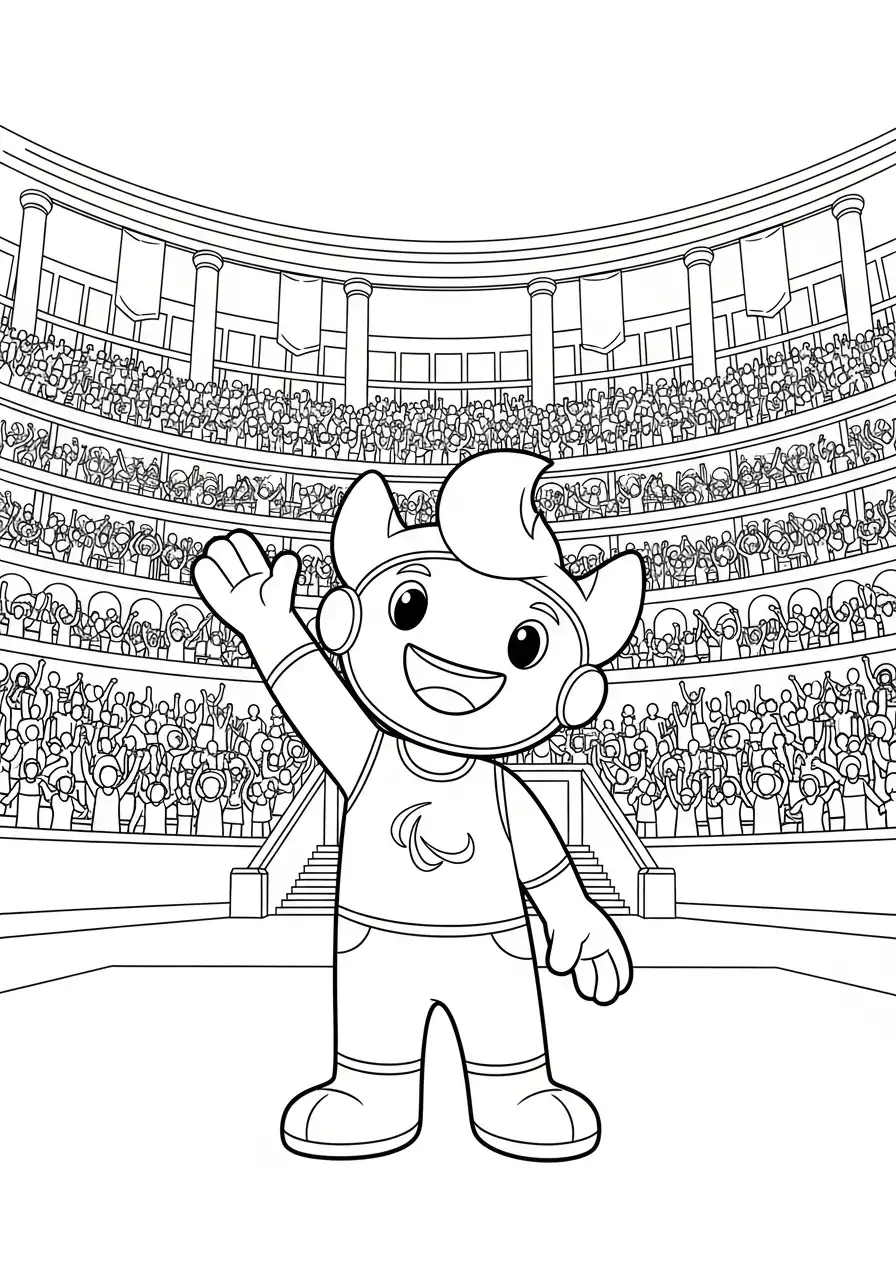 paralympische mascotte stadion kleurplaat