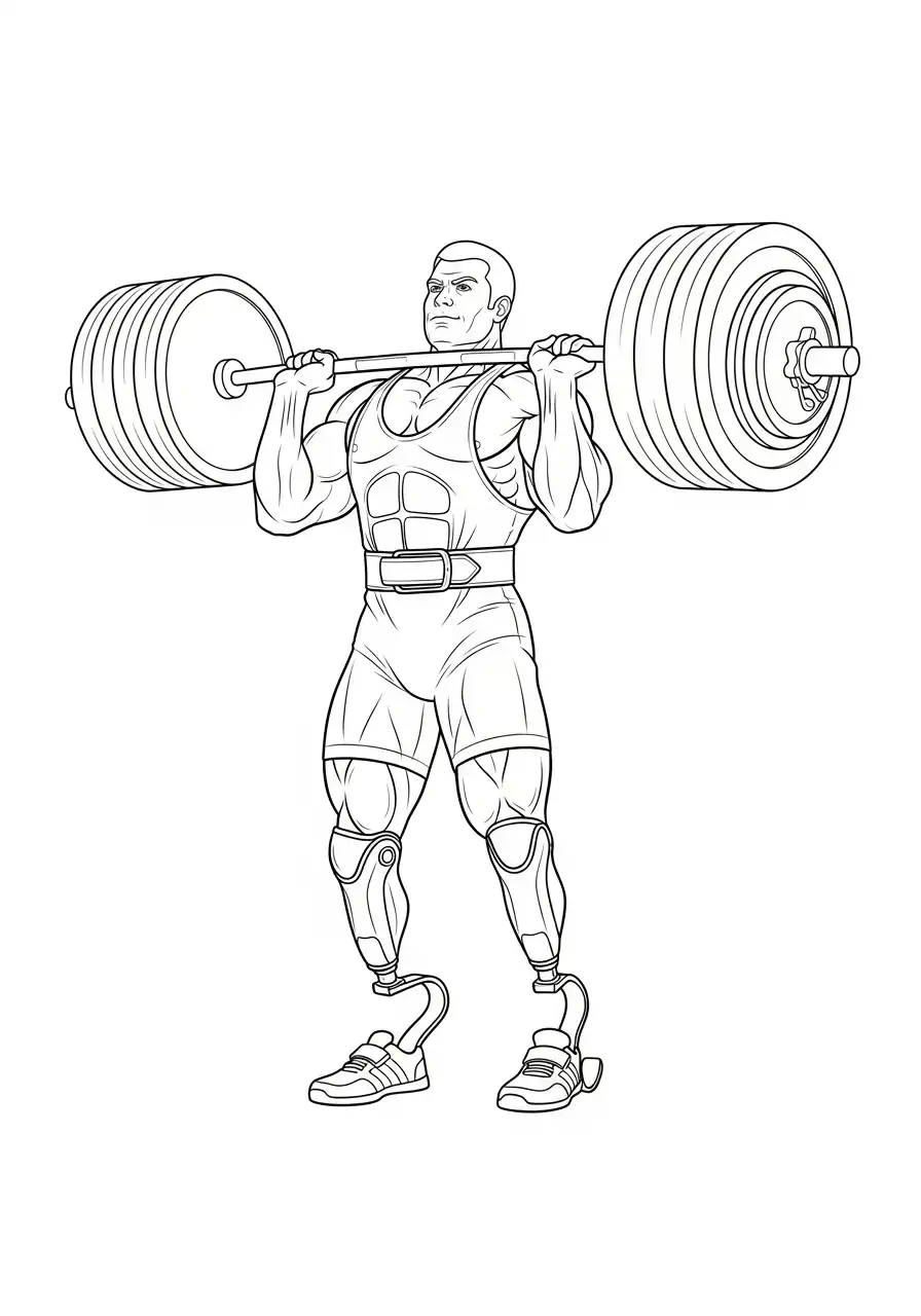 powerlifting prothese kleurplaat