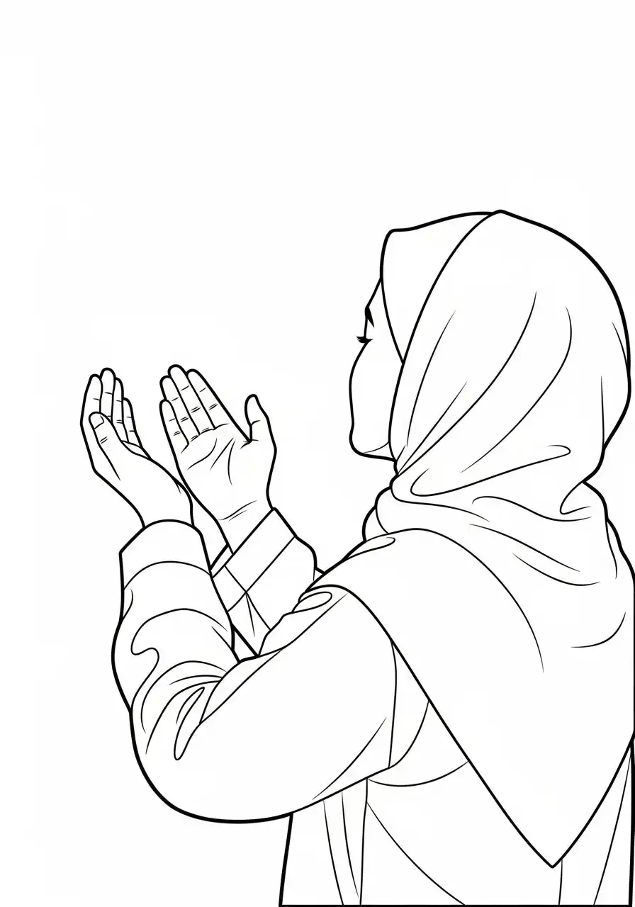 Ramadan Kleurplaat 37 ramadan vrouw doet dua kleurplaat