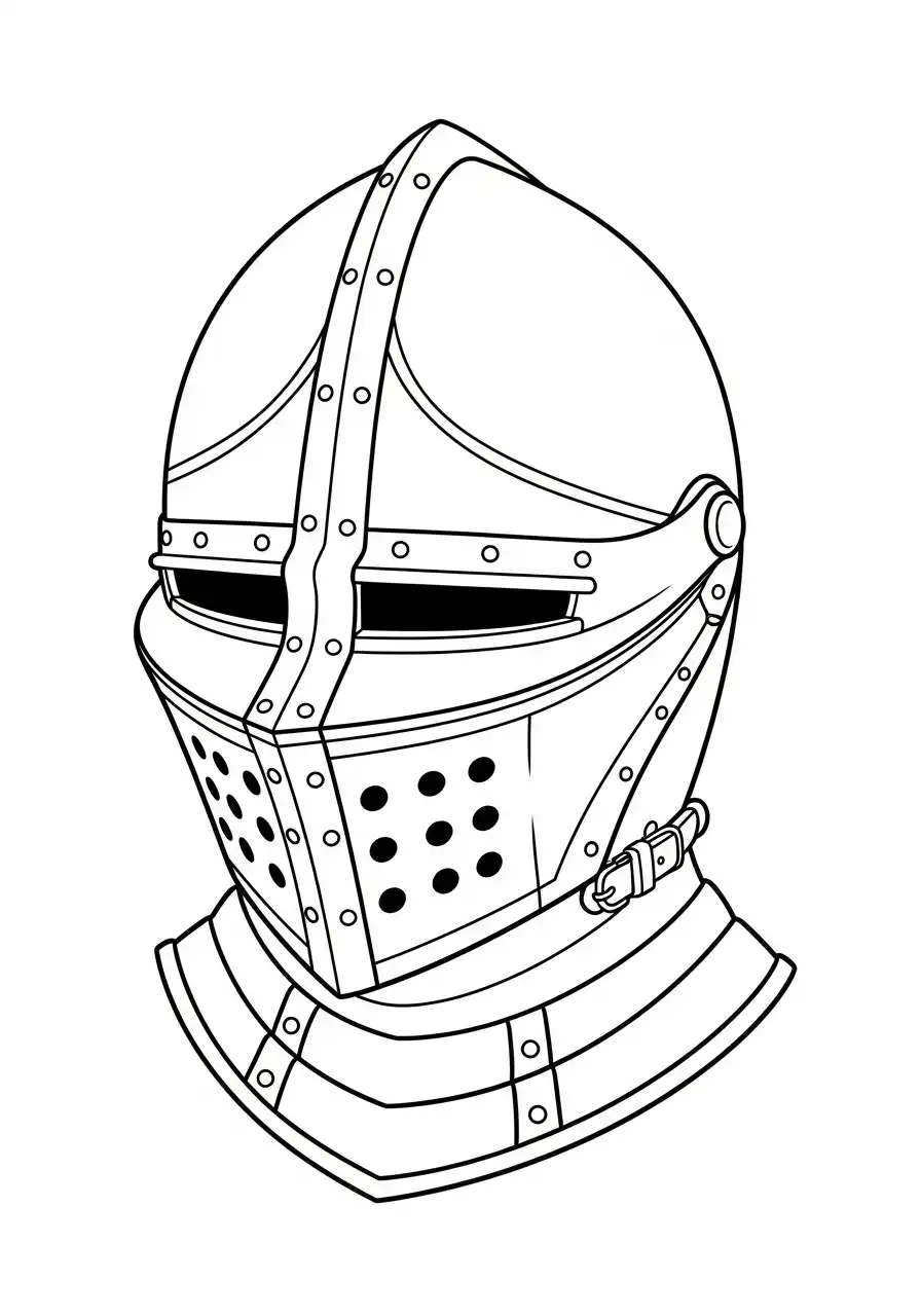 ridderhelm masker kleurplaat