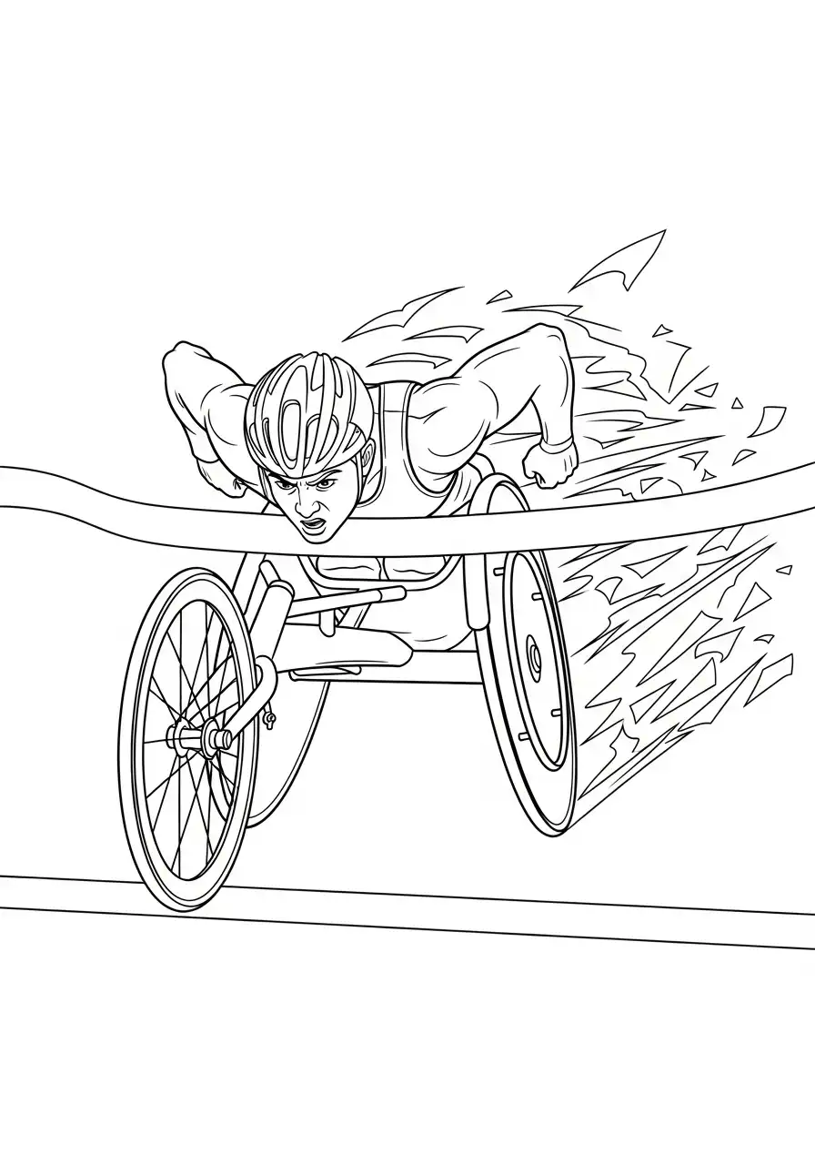 rolstoelracer finish kleurplaat