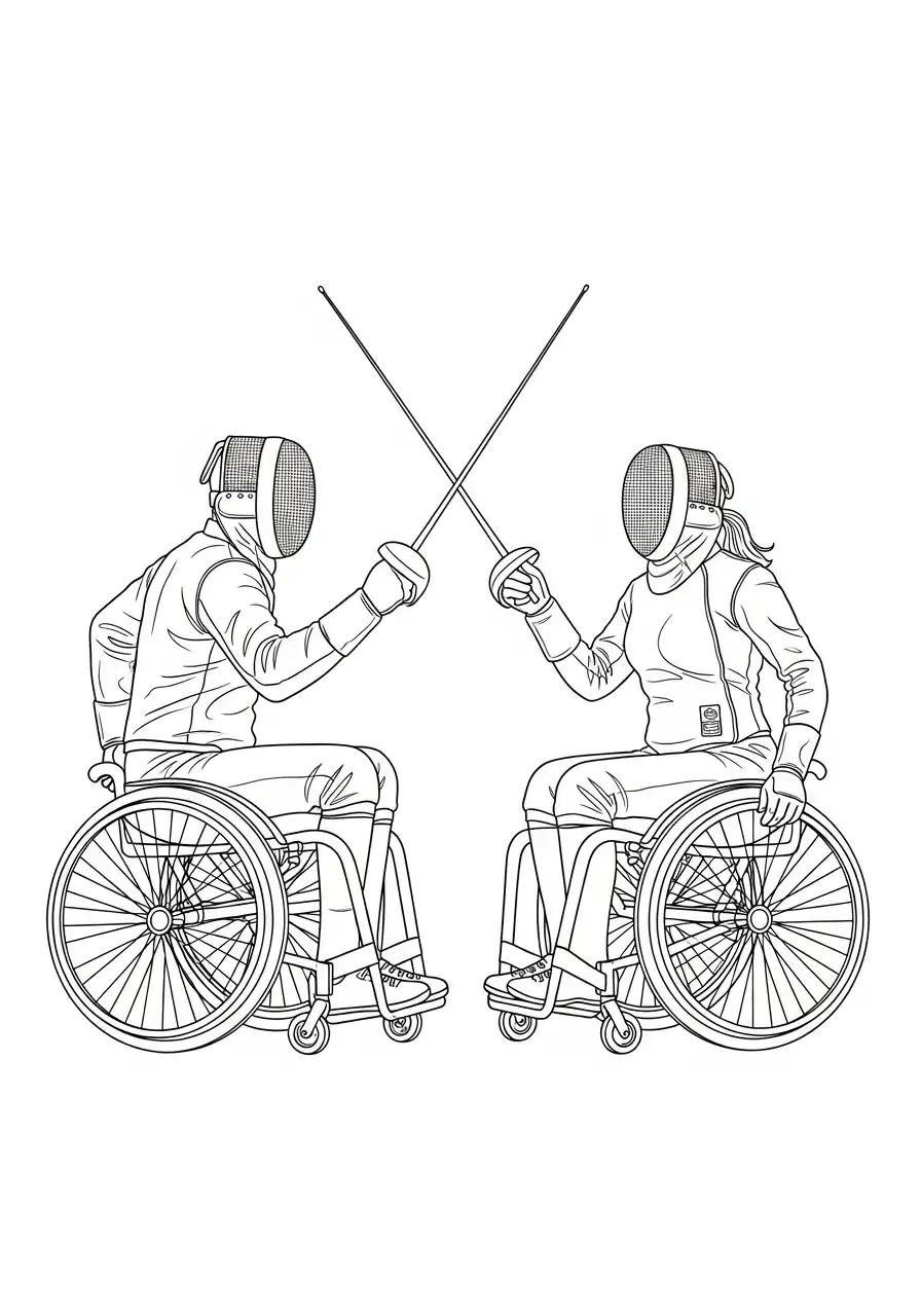 rolstoelschermen duel kleurplaat