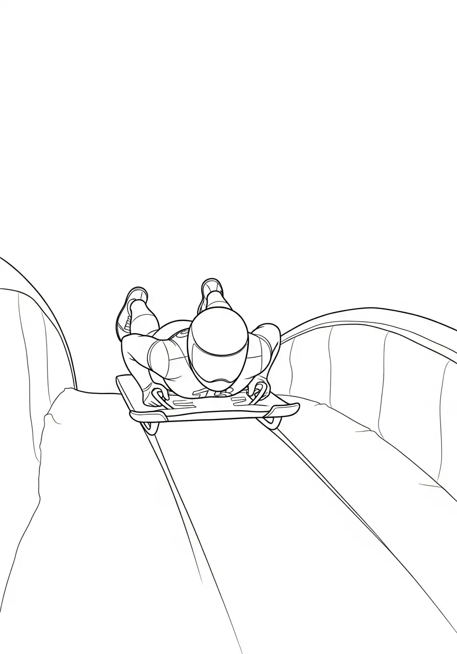 skeleton racer afdaling kleurplaat