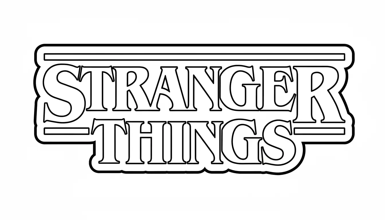 Stranger Things Kleurplaat 11 stranger things logo stijlvol kleurplaat