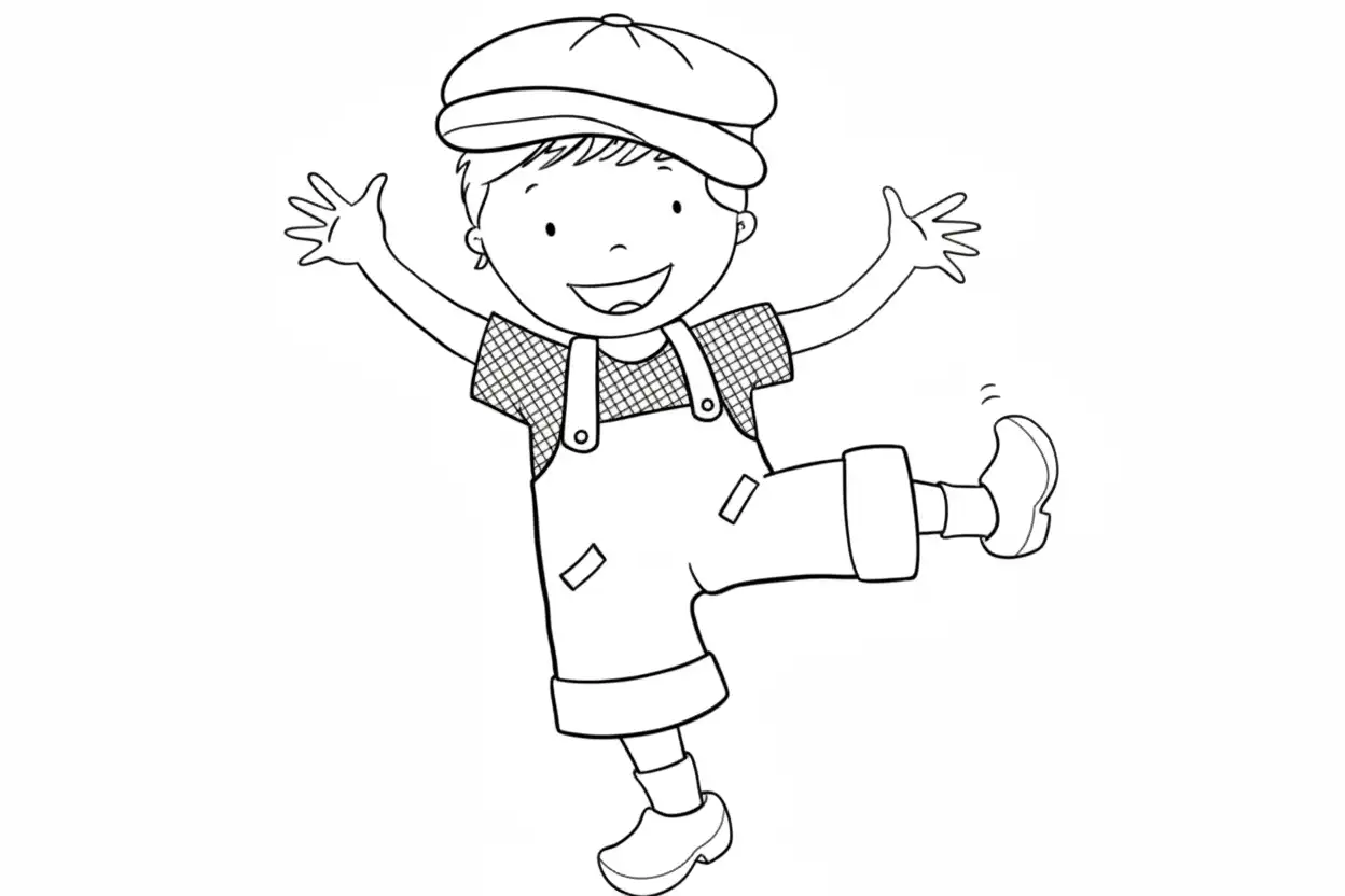 Fien en Teun Kleurplaat 25 teun danst kleurplaat