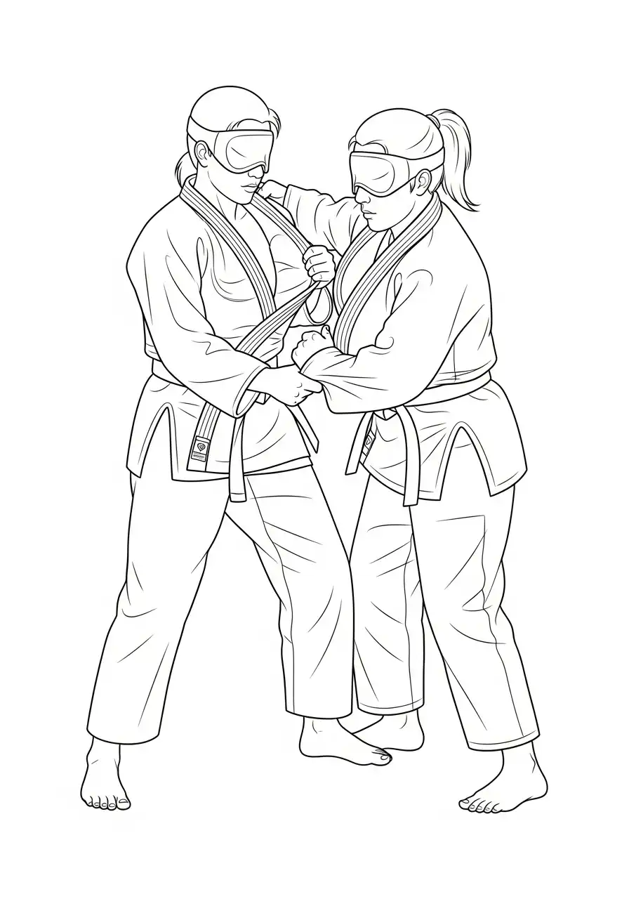 visueel gehandicapt judo kleurplaat