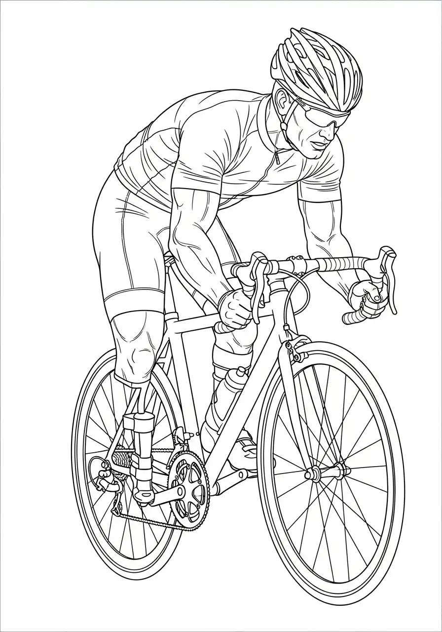 wielrenner prothese kleurplaat