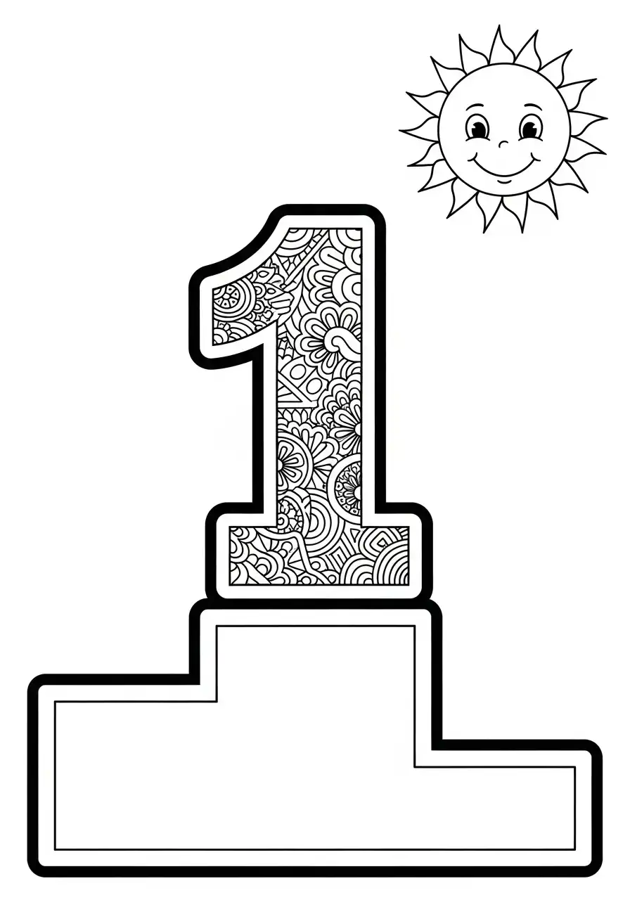 winnaars podium een mandala kleurplaat