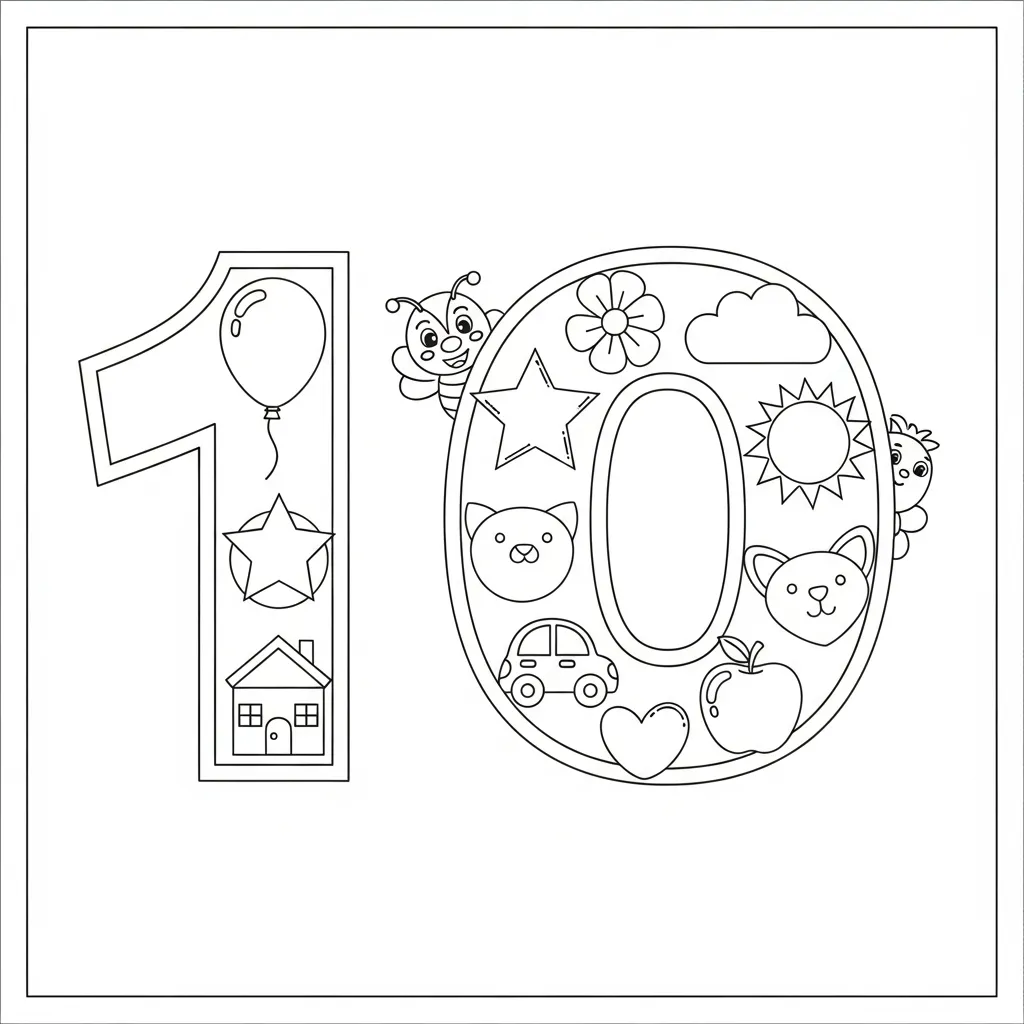 Cijfers 10 Kleurplaat 9