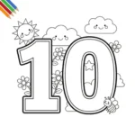 Cijfers 10 Kleurplaat thumbnail