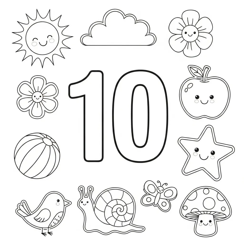 Cijfers 10 Kleurplaat 3