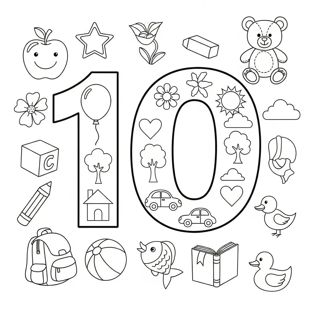 Cijfers 10 Kleurplaat 4