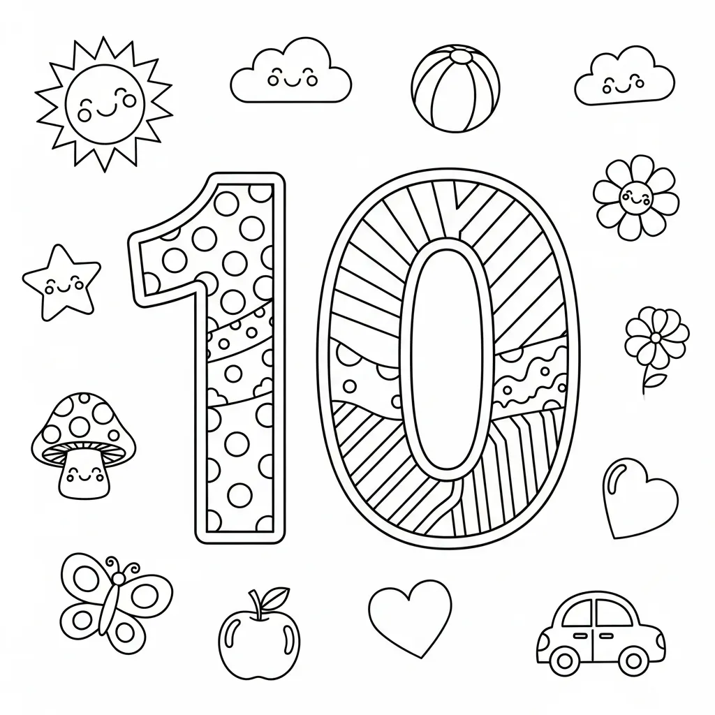Cijfers 10 Kleurplaat 5
