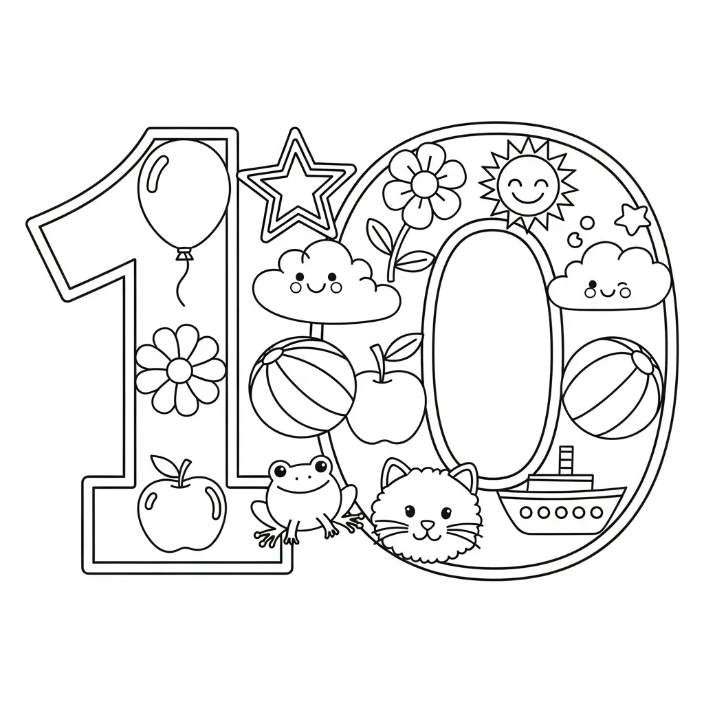 Cijfers 10 Kleurplaat 7