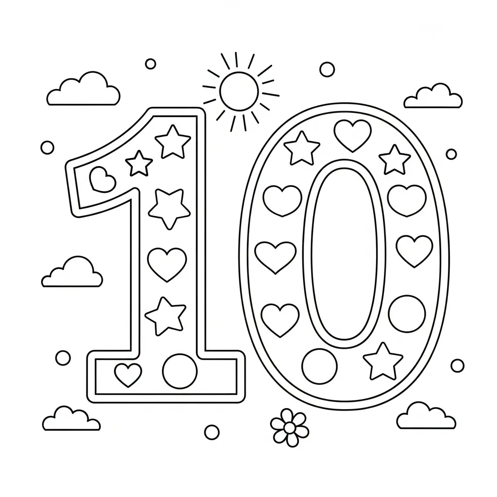 Cijfers 10 Kleurplaat 8