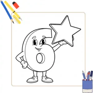 Cijfers 6 Kleurplaat thumbnail